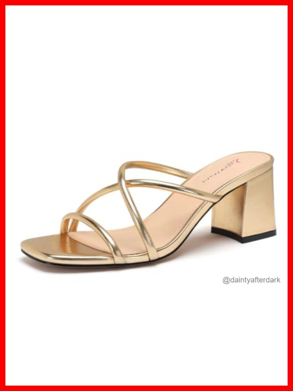 Strappy Heeled Sandals for Women Square Open Toe Low Chunky Block Heel Faux